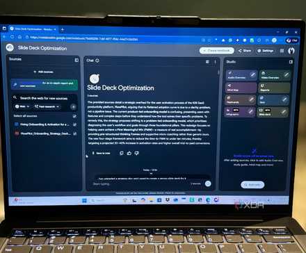Photograph of NotebookLM open on laptop screen
