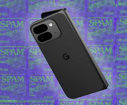 Pixel Fold on top of spam background