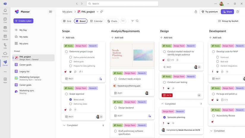 The new Microsoft Planner board view