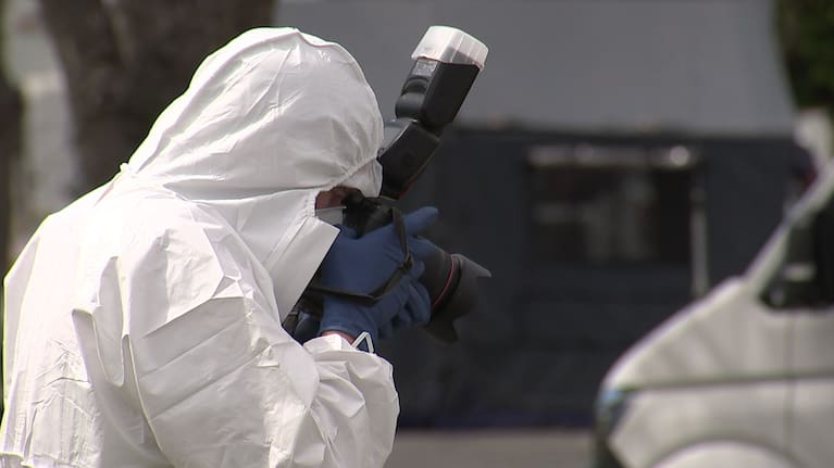 Police at the scene of the incident in Christchurch's Northcote.