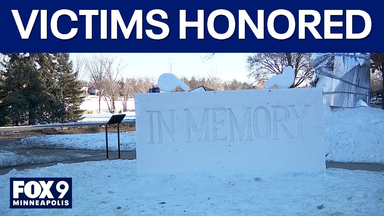Snow sculptures honor ICE shooting victims