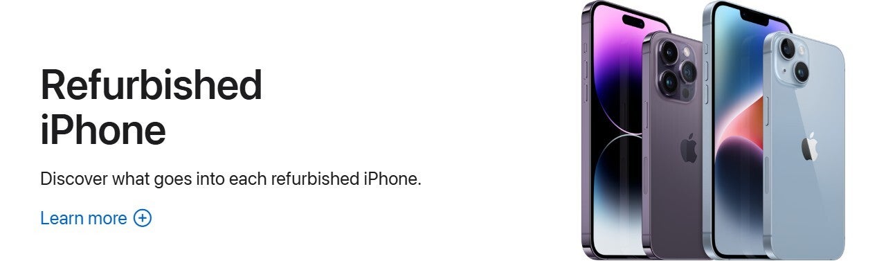 Screengrab shows on-line Apple Store promoting refurbished iPhone units.