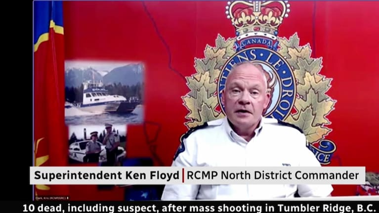 Royal Canadian Mounted Police North District Commander Superintendent Ken Floyd in a press conference. (Source: CBS News)