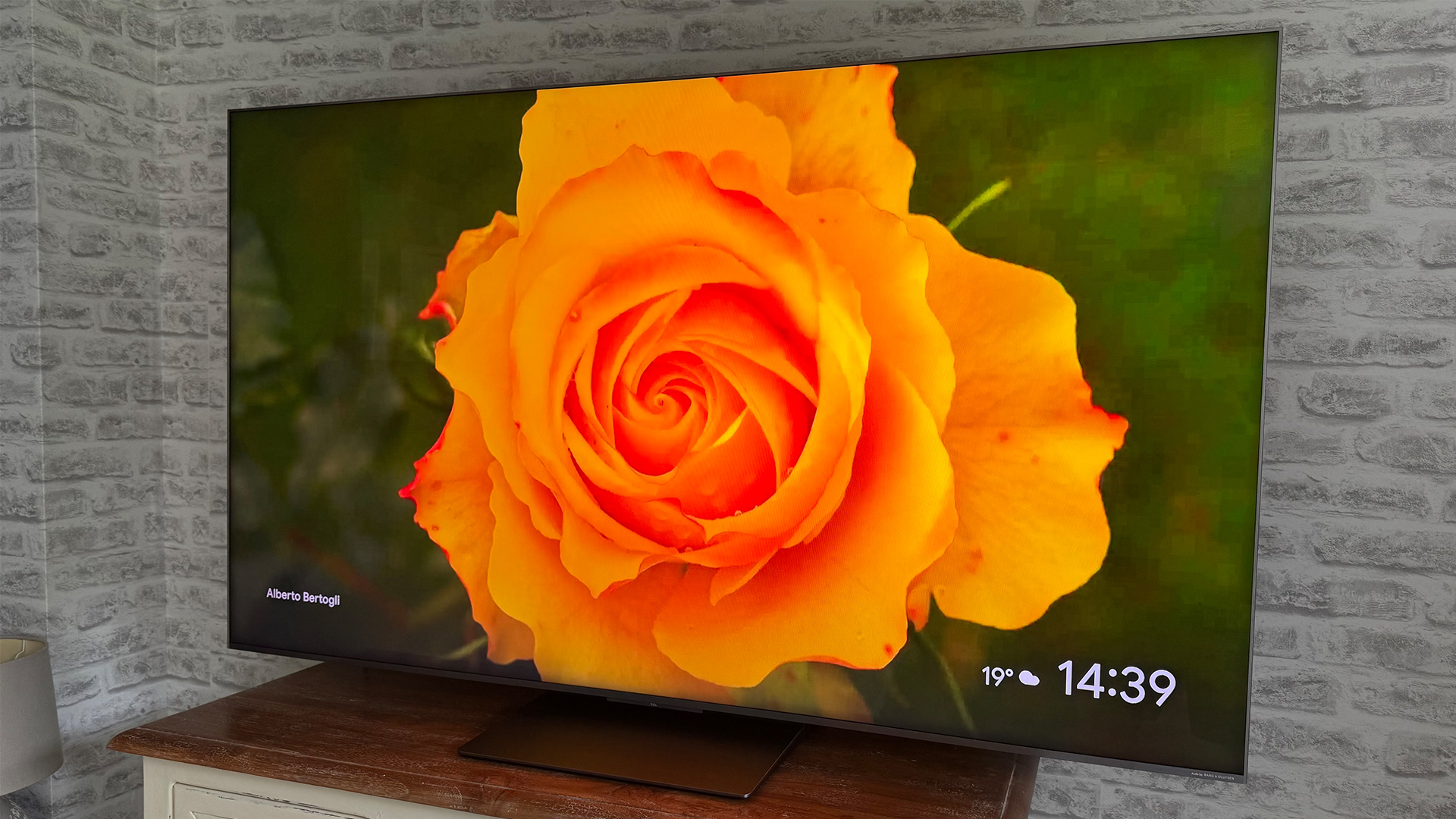 The 65-inch TCL C7K Mini LED TV photographed in a living room