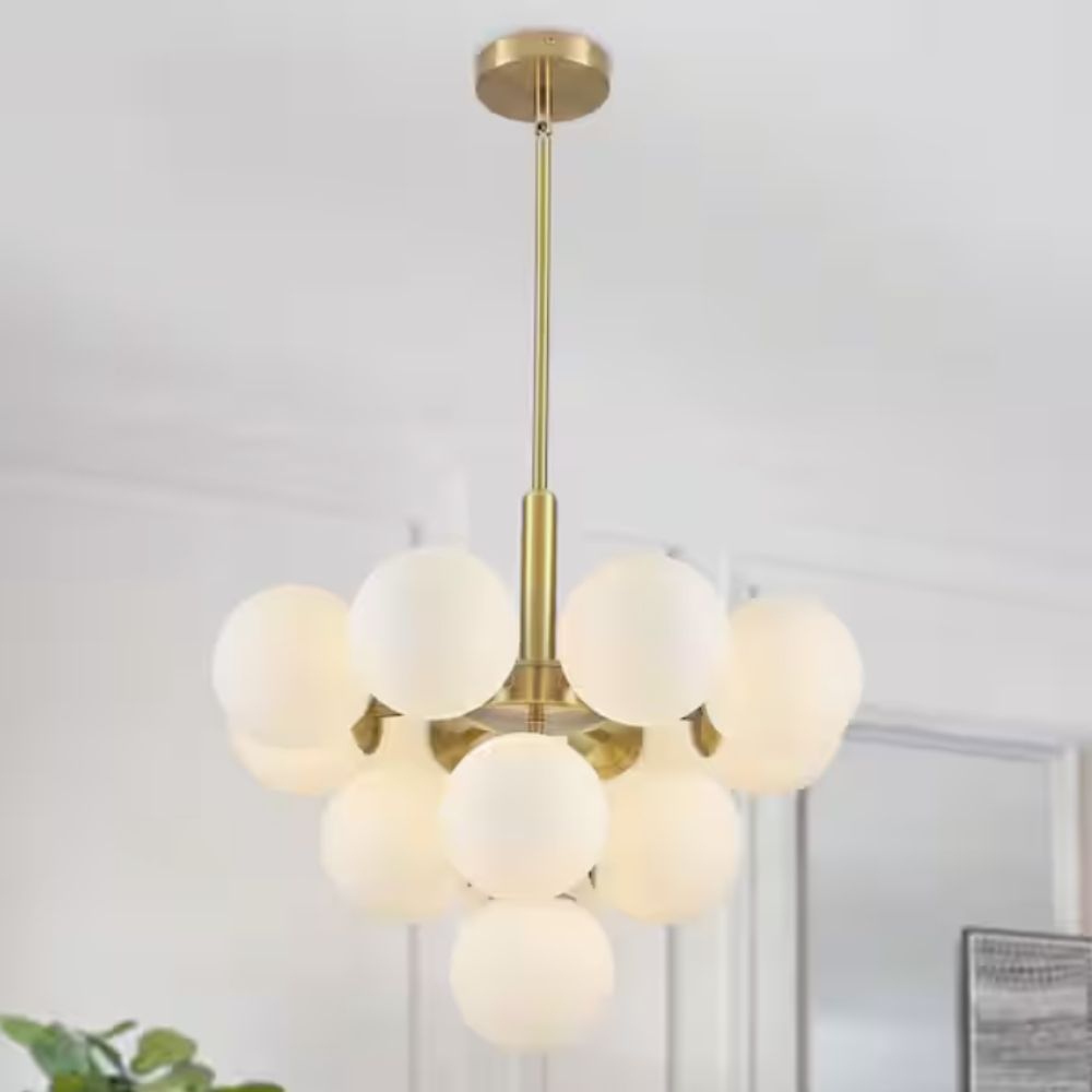 gold bubble shade chandelier
