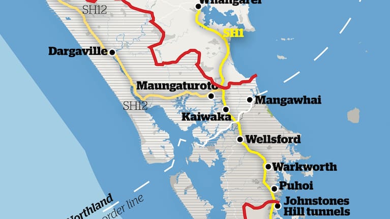 SH1's four-laning heads north from Auckland's Johnstone's Hill tunnels into Puhoi and beyond
