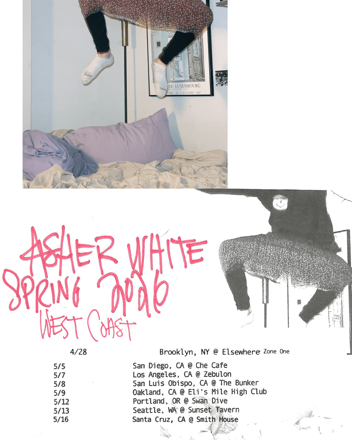 Image may contain: Advertisement, Cushion, Home Decor, Clothing, Footwear, Shoe, Poster, Adult, Person, Furniture, and Couch