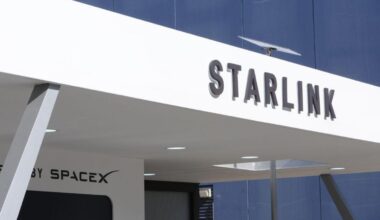 starlink logo on a white building