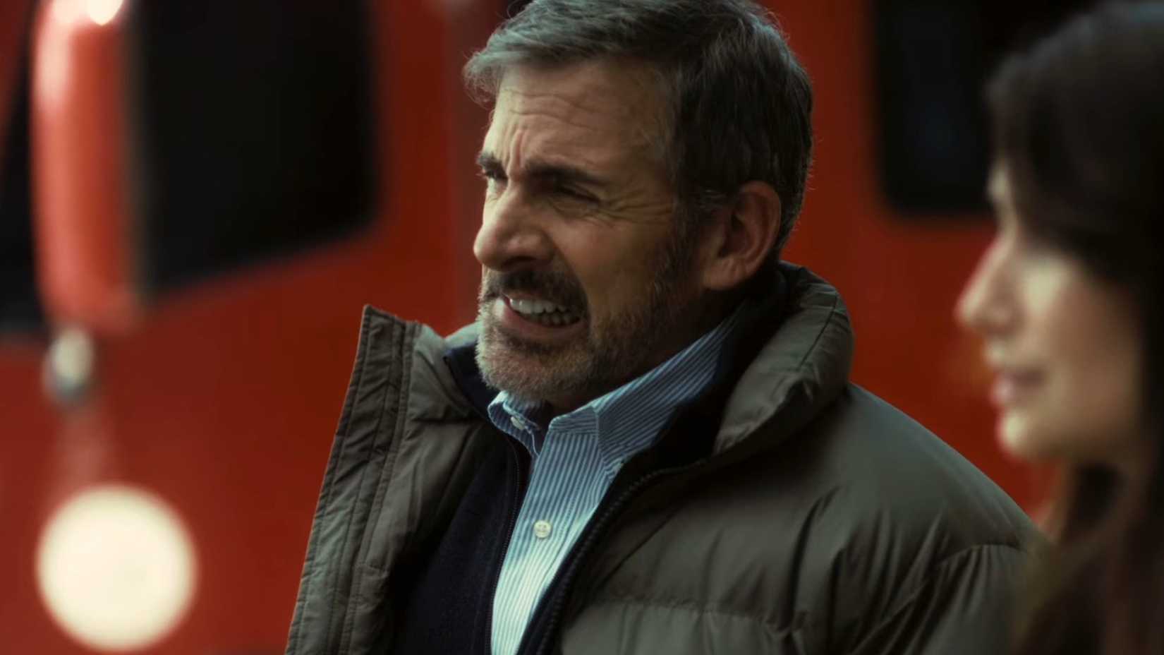 Steve Carell making a weird face in Rooster