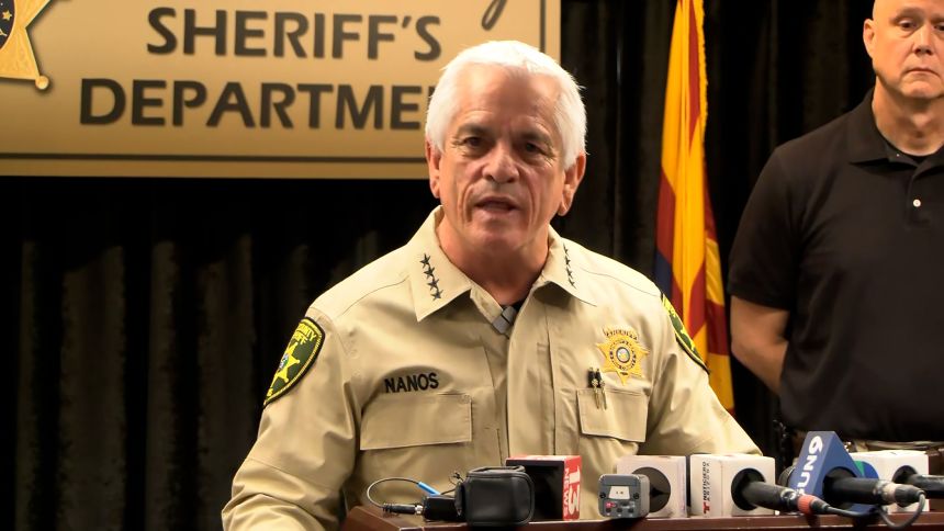 Pima County Sheriff Chris Nanos speaks at a news conference Monday on the disappearance of Nancy Guthrie.