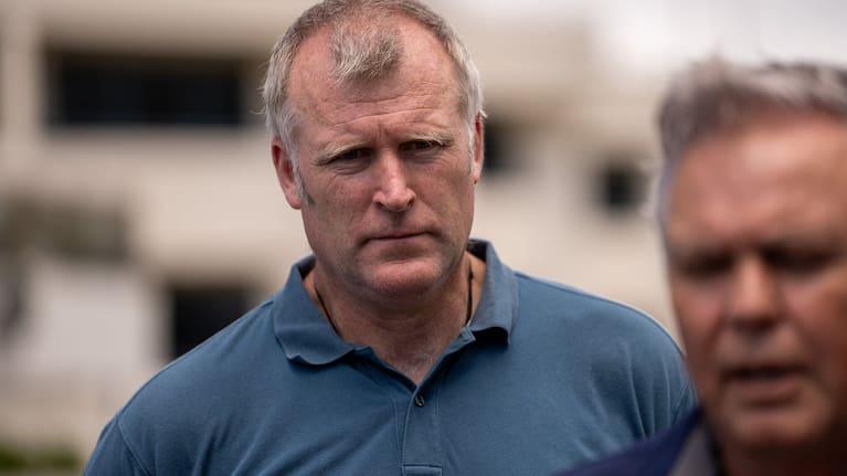 Tauranga Mayor Mahé Drysdale at a press conference regarding a slip at Mount Maunganui, January 22, 2026. 