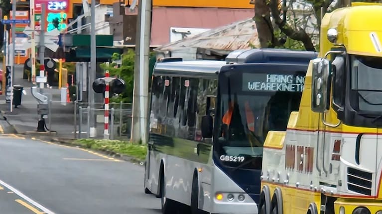 The bus in Onehunga following the murder. (File photo).