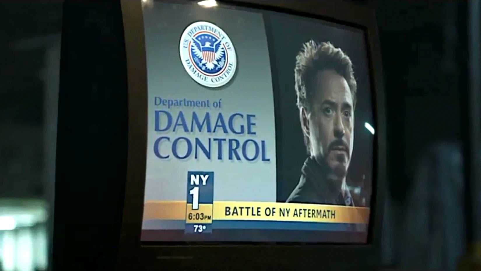 The Department of Damage Control reports on Tony Stark in the MCU's Iron Man