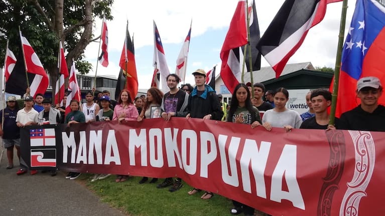 The hīkoi made its way through Kerikeri on Wednesday morning, on is way from Cape Rēinga to Waitangi.