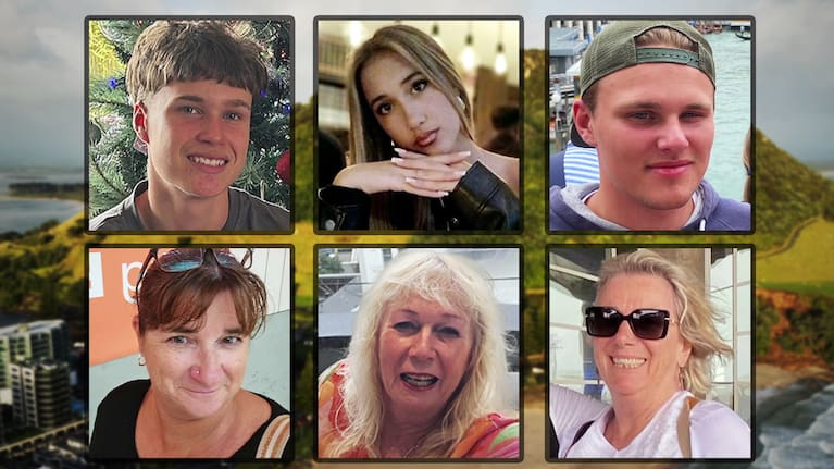 The six victims of the Mount Maunganui landslide: Lisa Anne Maclennan, 50; Måns Loke Bernhardsson, 20; Jacqualine Suzanne Wheeler, 71; Susan Doreen Knowles, 71; Sharon Maccanico, 15; and Max Furse-Kee, 15.