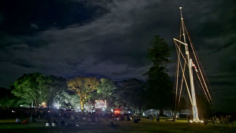 The Treaty Grounds from the east at 5.30am on Waitangi Day.