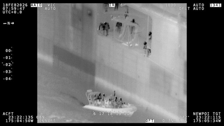 The two missing men board the HMNZS Canterbury. 