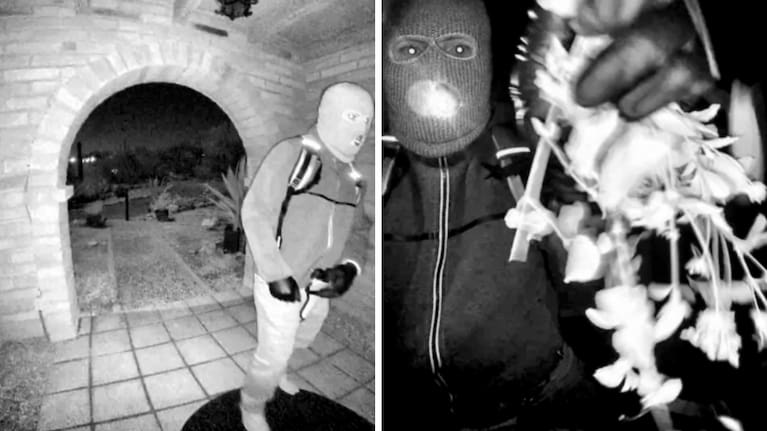 This combo from images provided by the FBI shows surveillance footage at the home of Nancy Guthrie the night she went missing
