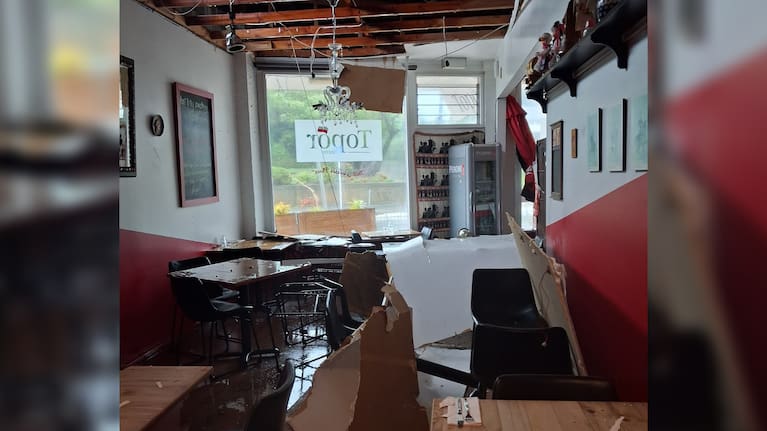 Topor Bistro & Bar in Porirua was damaged by last night's weather.