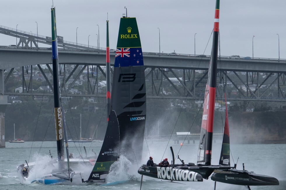 Two sailors are injured after a crash between New Zealand and France yachts at a SailGP race
