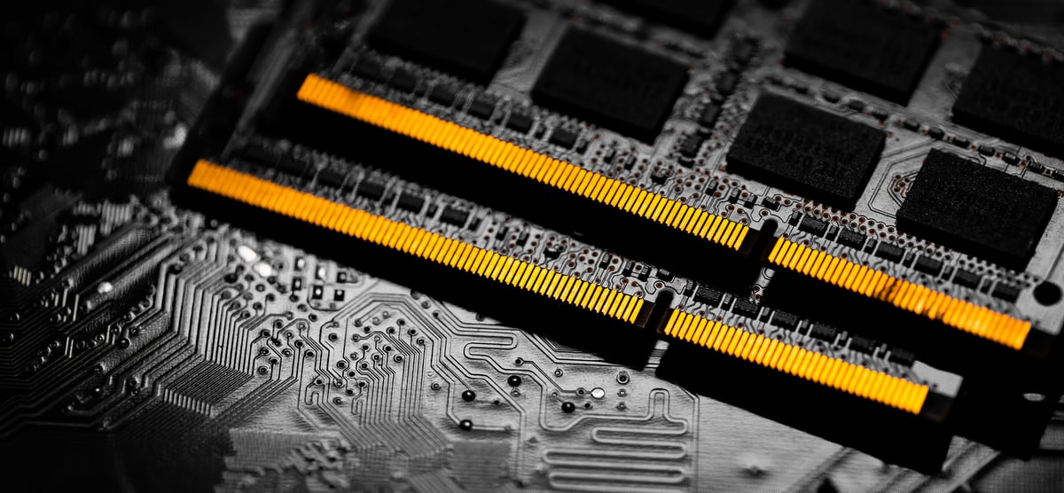 A closeup of some computer chips.