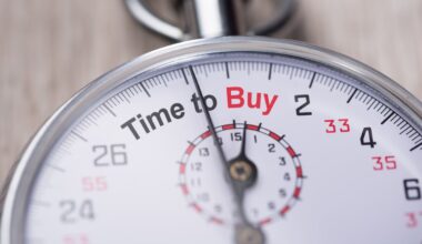 A pocket watch with the phrase "time to buy" written on the dial.