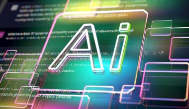 Display with letters AI on it.