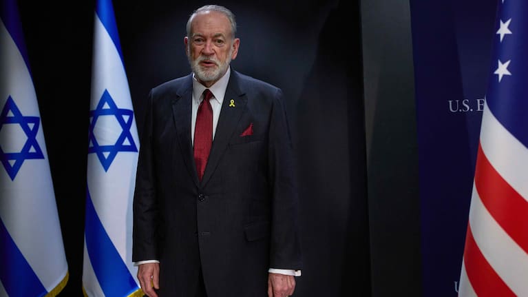 US Ambassador to Israel Mike Huckabee poses for a photo during an interview in Jerusalem.