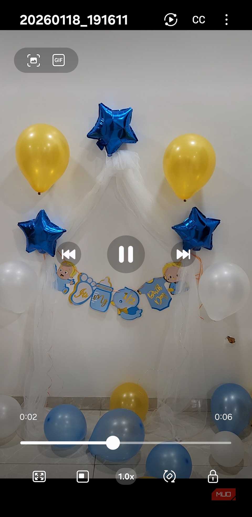 Video player on Samsung phone