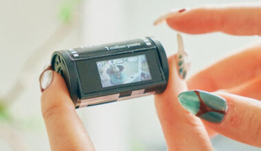 vintage film rolls flip into miniature and functional digital cameras