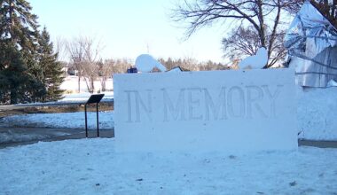 ‘ICE Out’ snow sculpture honors Renee Good at Lake of the Isles