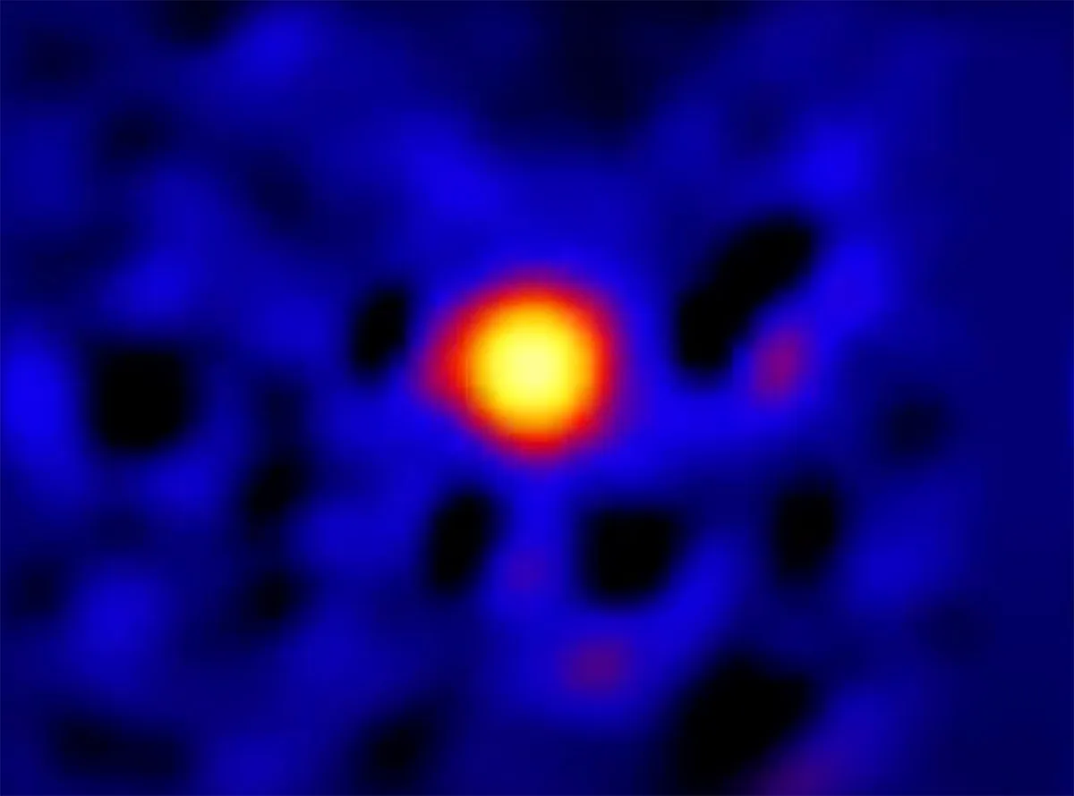 A bright flare coming from the supermassive black hole at the centre of our Galaxy, as seen by the James Webb Space Telescope. Credit: Farhad Yusef-Zadeh/Northwestern University