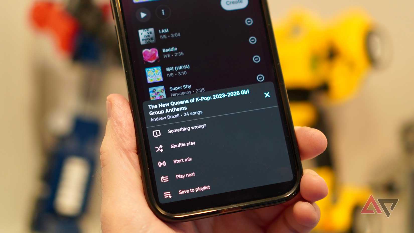Using the AI Playlist feature in the YouTube Music app