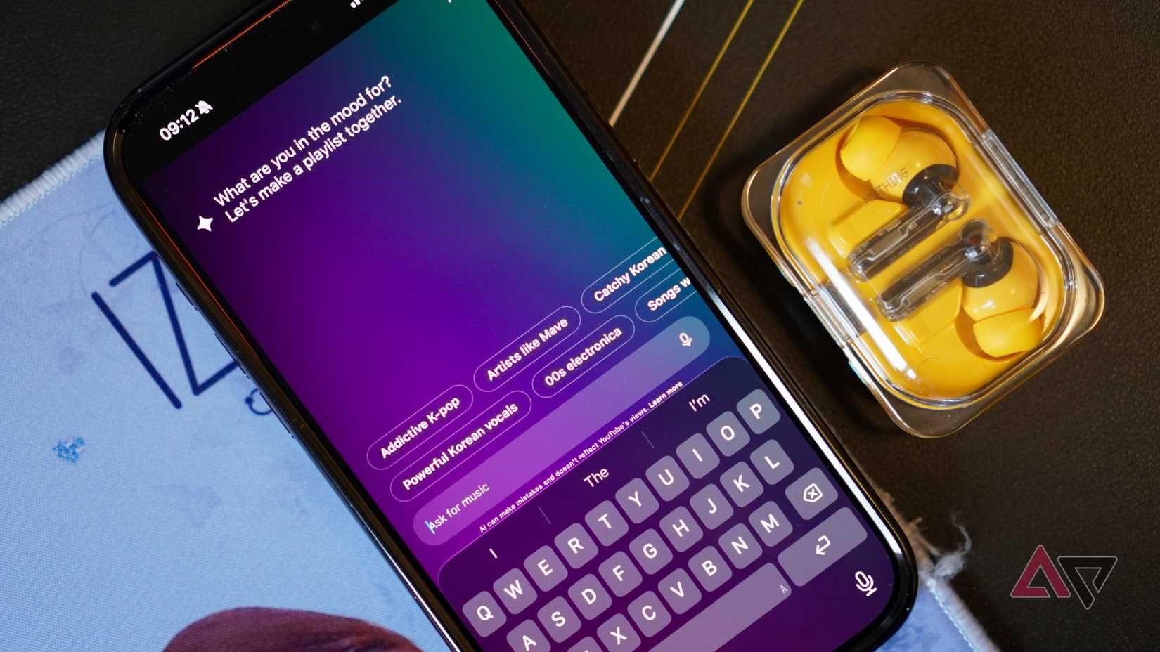 Using the AI Playlist feature in the YouTube Music app