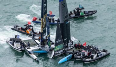 DS Automobiles SailGP Team France leaders in Auckland but caught in an unavoidable crash