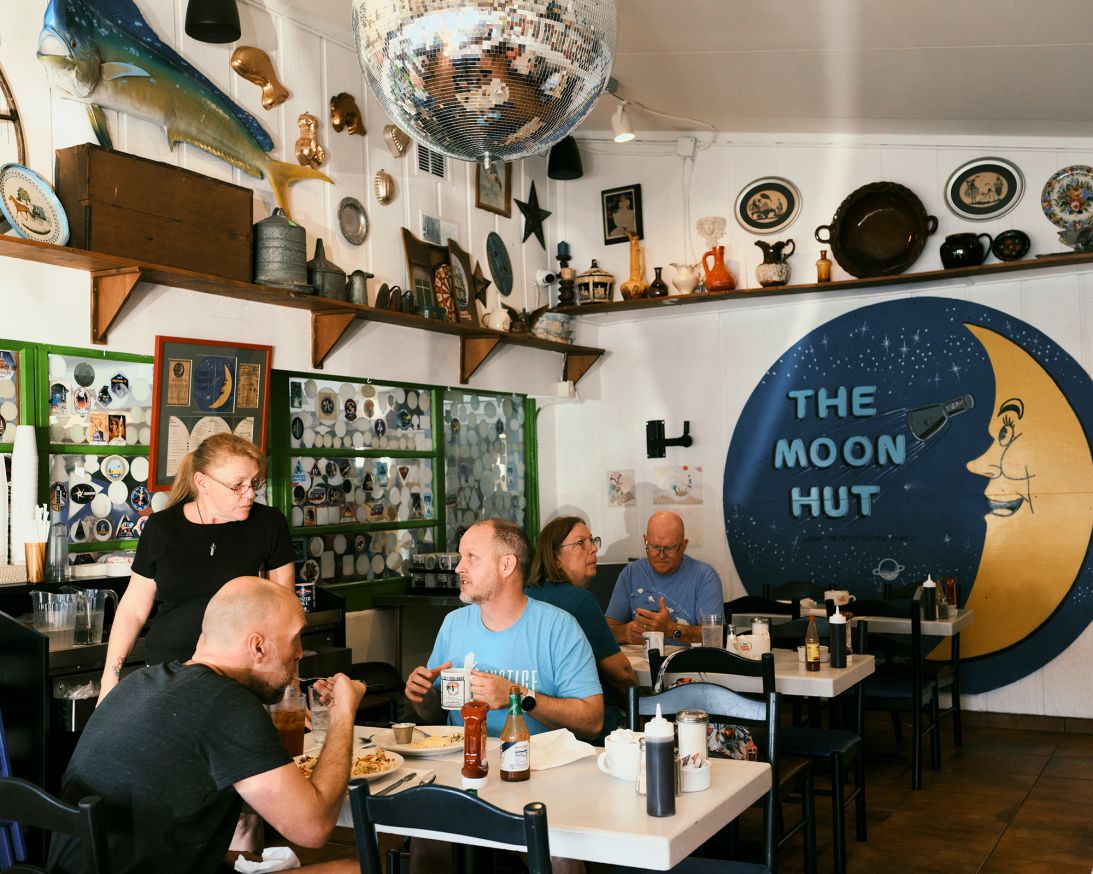 Inside The Moon Hut restaurant in Cape Canaveral.