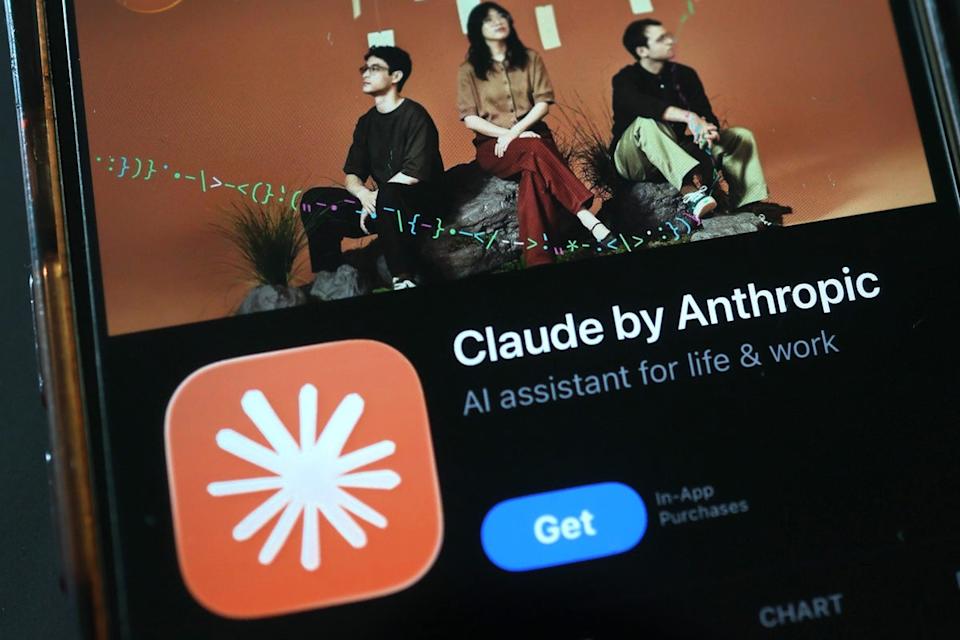 The Claude AI app is seen in the app store on a phone on 16 February, 2026 in New York City (Getty)