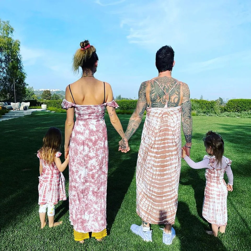 Behati Prinsloo, Adam Levine and their daughtersCredit: Adam Levine/instagram