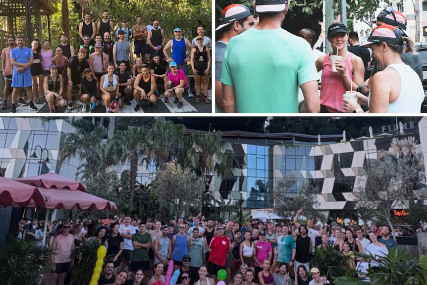 collage of run club attendees