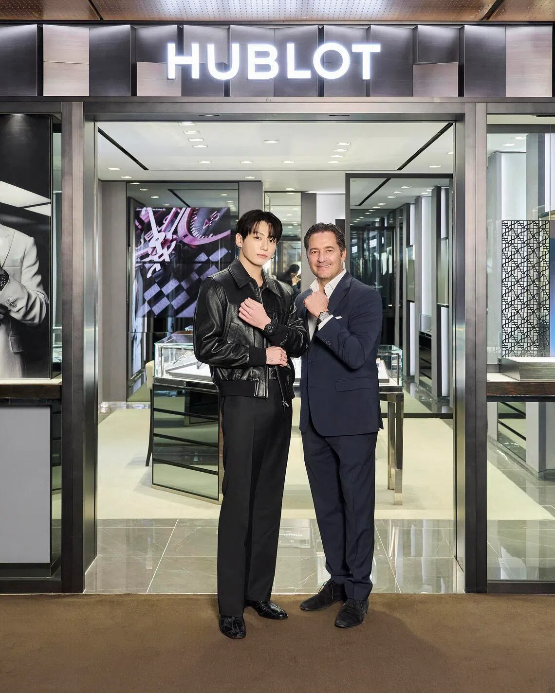 Mr Tornare (right) says BTS’ Jungkook (left) embodies the fusion of disciplines that defines Hublot. 