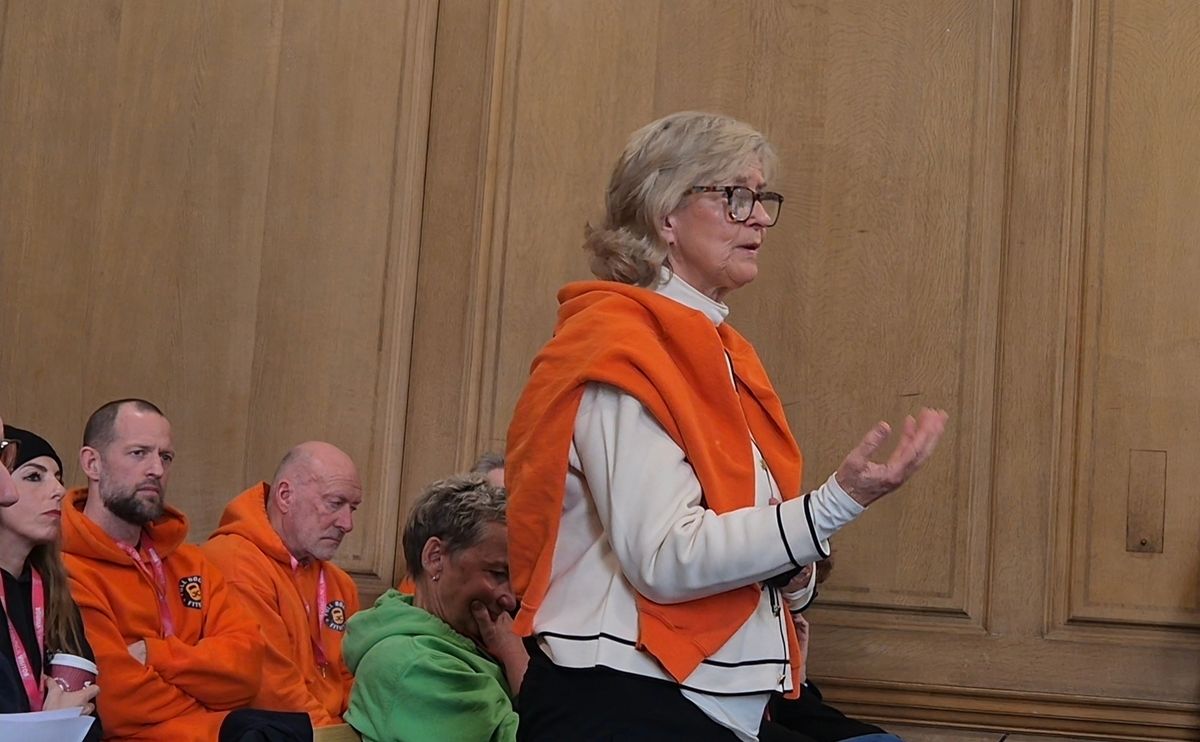 Meg Thomas, who attends bootcamp classes on the Downs