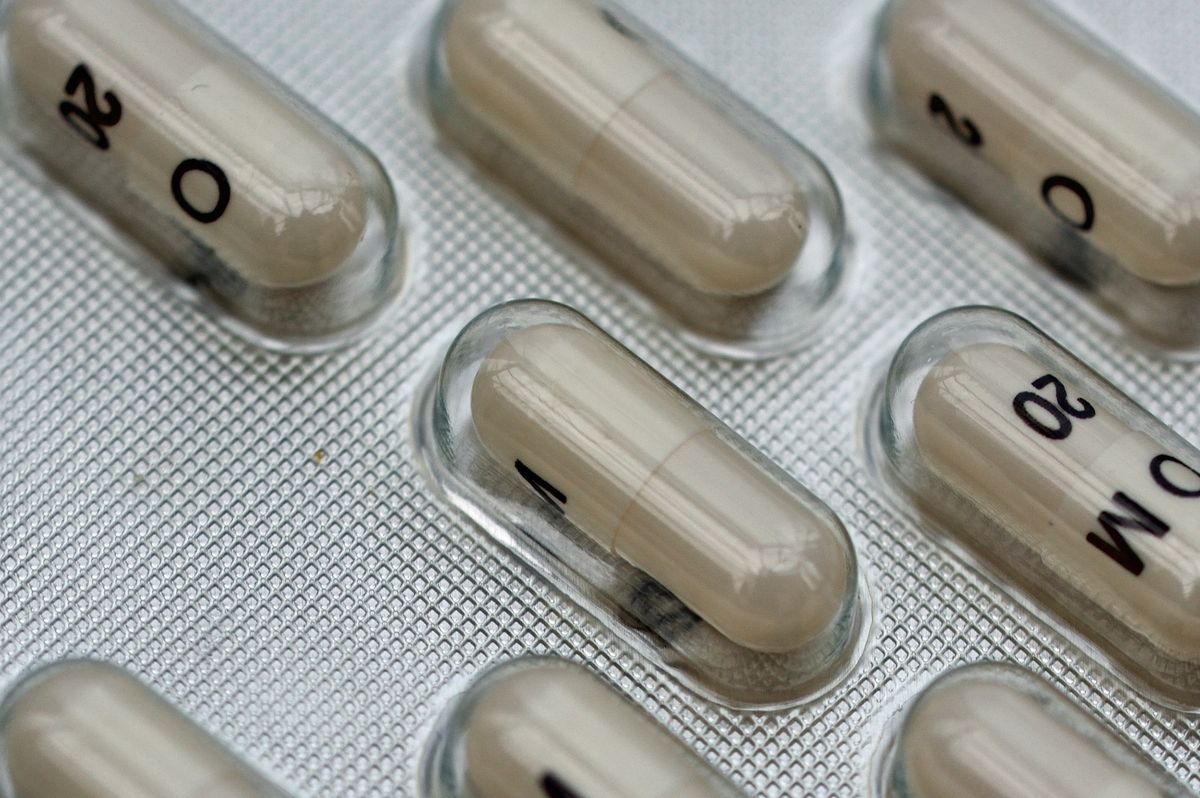 Tablets in a blister pack of Omeprazole