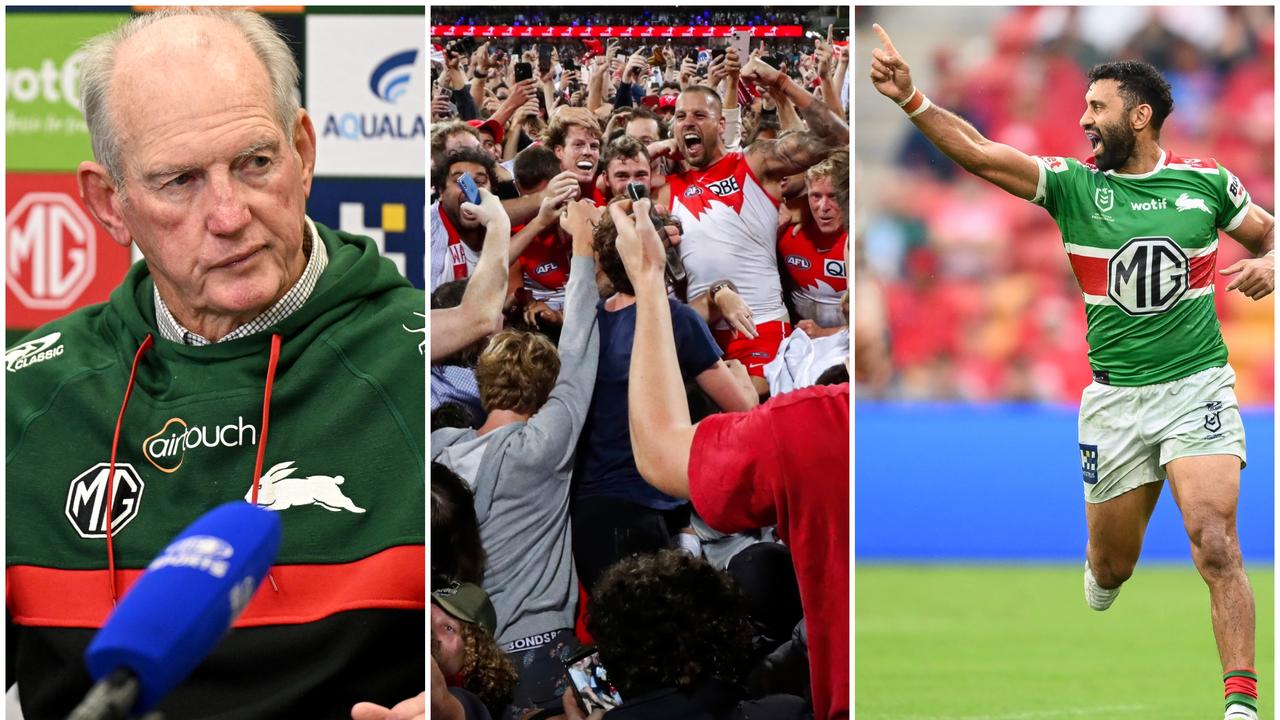 Debate erupts over Alex Johnston pitch invasion, try-scoring record, Wayne Bennett warning, Cameron Murray