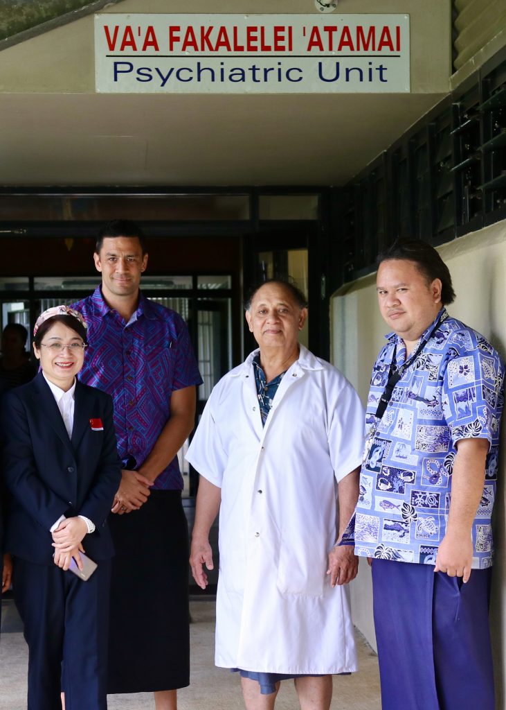Tonga 2019 - sabbatical at the Vaiola Hospital mental health unit with Dr Mapa Puloka (white coat), Dr Pita Pepa (in blue) and a visiting Chinese psychiatrist (can’t recall name)