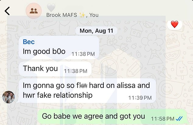 Bec Zacharia declared just over a week before Dinner Party #2 that she was going to 'go so f**king hard on Alissa and her fake relationship'