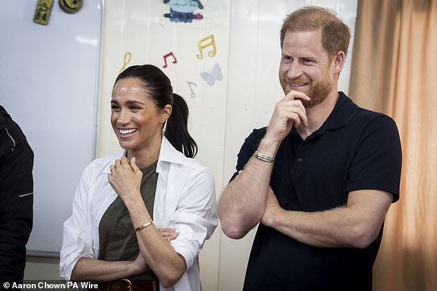 Meghan and Harry also spent time visiting the QuestScope Youth Center at the Za'atari refugee camp in Northern Jordan on February 25