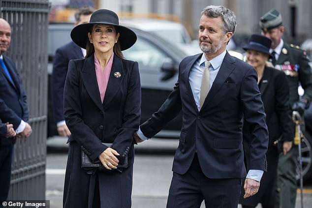 Danish royals King Frederik and Queen Mary, pictured here in Copenhagen on February 24, have also recently weathered turbulence within their household - though not of the same scale