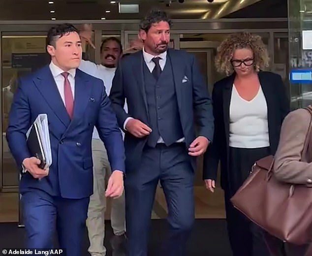 While Magistrate Jacqueline Milledge opted not to record a conviction, she didn't let Fassnidge (centre, with his solicitor Bryan Wrench, left) off without a dressing-down