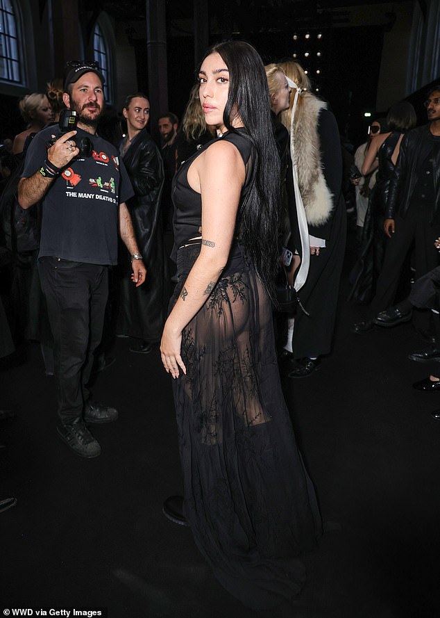 Lourdes Leon, 29, had all eyes on her on Saturday as she slipped into a sexy sheer skirt at designer Ann Demeulemeester's Paris Fashion Week show