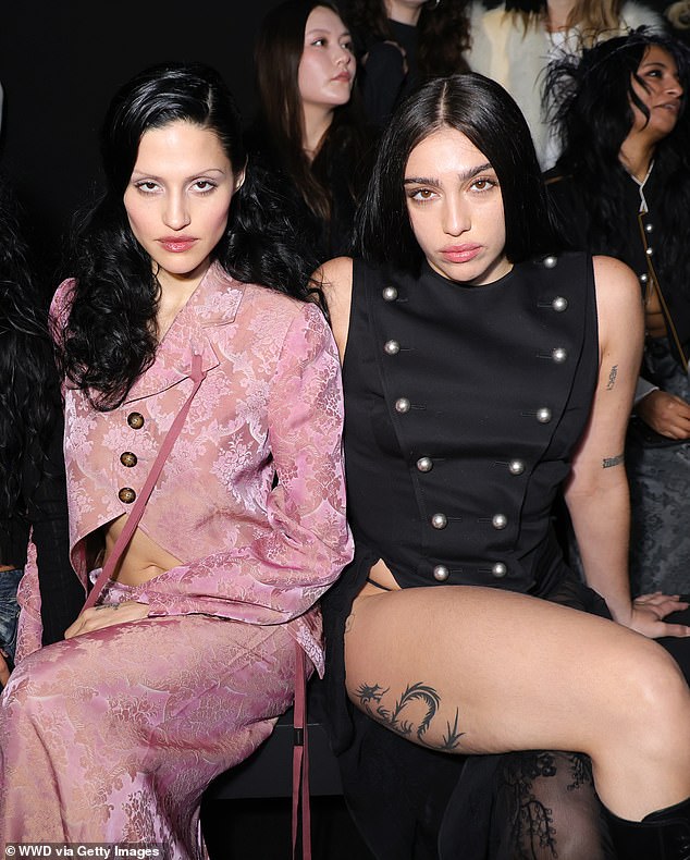 Inside the star-studded runway event, Lourdes was snapped rubbing shoulders with Gabriette Bechtel